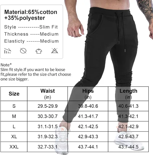 Vista 6 de Wangdo Pantalones deportivos ajustados para hombre, pantalones de entrenamiento para gimnasio, pantalones deportivos cónicos, pantalones deportivos