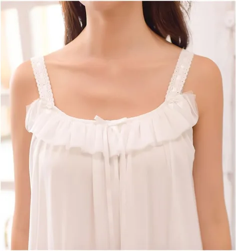 Vista 7 de Camisón sexy vintage para mujer, 2 piezas, ropa de dormir victoriana, pijama para niñas