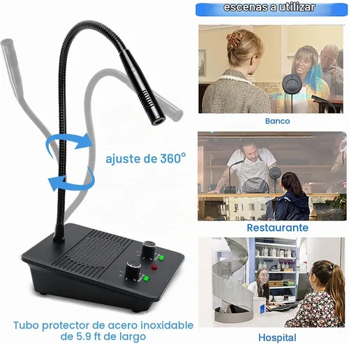 Vista 2 de ChunHee Sistema de intercomunicación de altavoz de ventana Micrófono de intercomunicación de doble vía antiinterferencias y altavoz Banco