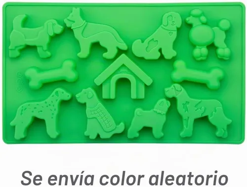 Vista 2 de Fewo Molde de gomitas de caramelo de chocolate con 11 cavidades para perros, bandeja de silicona para cubitos de hielo caseros para perros, bandeja