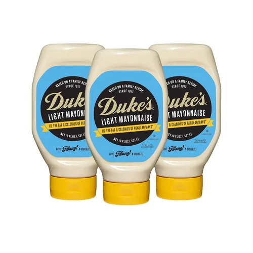 Vista 18 de Duke's Botella exprimible de mayonesa con sabor a tocino y tomate, ahumada y salada, 14 onzas (paquete de 1)