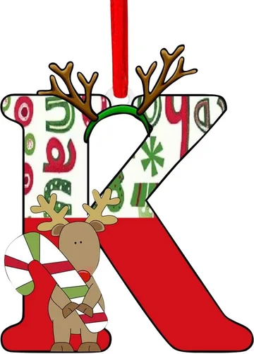 Vista 16 de Decoración colgante para árbol de Navidad de 26 letras, adornos para árbol de Navidad, adornos personalizados de 26 letras, decoración de Navidad