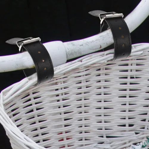 Vista 2 de Correas delanteras para bicicleta, 2 pares de correas de cesta de bicicleta, correas ajustables para cesta de bicicleta, correas delanteras