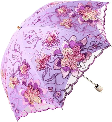 Vista 34 de Honeystore - Parasoles de encaje de flores para fiesta de boda, paraguas nupcial de encaje