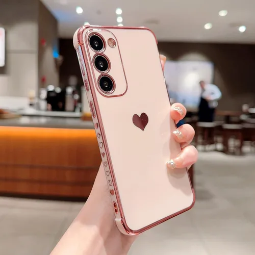 Vista 178 de phylla Funda de teléfono compatible con Samsung Galaxy A12 de 6.5 pulgadas, lindo corazón chapado en oro, elegante funda de lujo para mujer