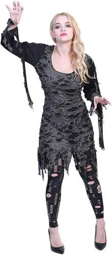 Vista 2 de EraSpooky Disfraz de muerto viviente de zombi de Halloween para mujer