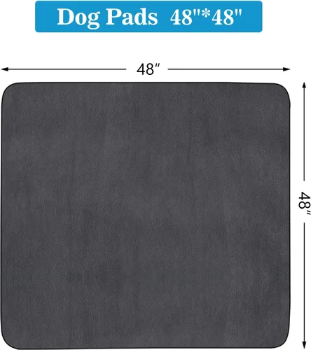 Vista 2 de Almohadillas reutilizables para orina para perros, 48 x 48 pulgadas, 60 x 48 pulgadas, grandes, lavables, súper absorbentes, antideslizantes