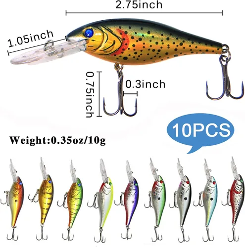 Vista 4 de Kit de señuelos de pesca, juego de cebos duros, pececillos, cebos de baño, lápiz de pesca artificial, kit de cebo de pesca para lubina, trucha