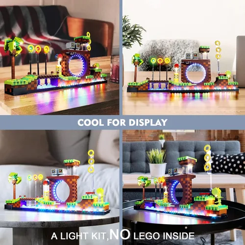 Vista 5 de Kit de iluminación LED BrickBling para Lego Sonic Green Hill Zone (SIN Modelo), Compatible con el set de juego 21331, juego de luces creativas DIY