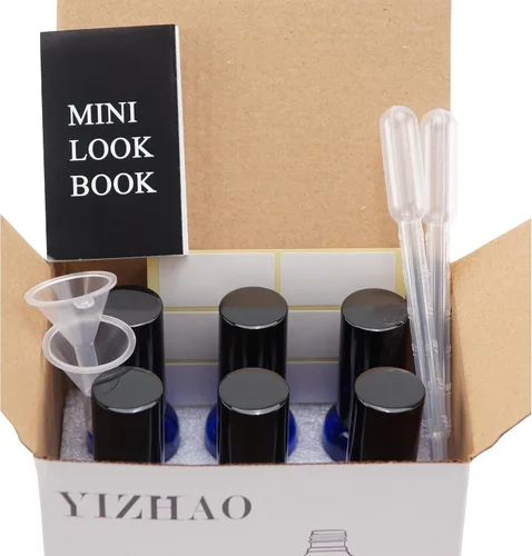 Vista 6 de YIZHAO Botellas de vidrio ámbar de 1 oz, con pequeño aerosol de niebla fina, tapa de metal, recargable para aceite esencial, viajes, limpieza