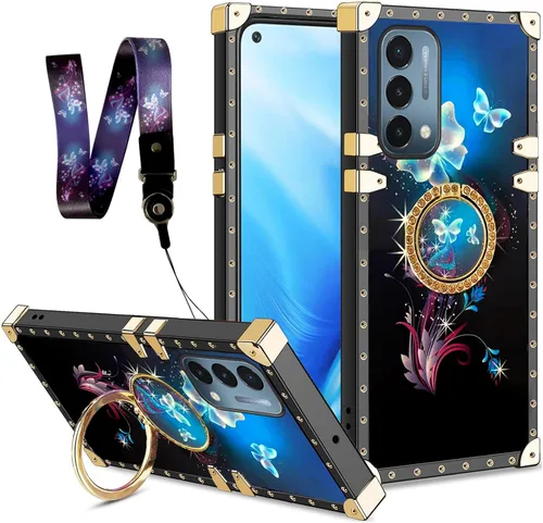 Vista 19 de nancheng Funda cuadrada para LG Stylo 5: Funda de teléfono con patrón de moda para niñas y mujeres con correa de soporte de anillo Funda protectora