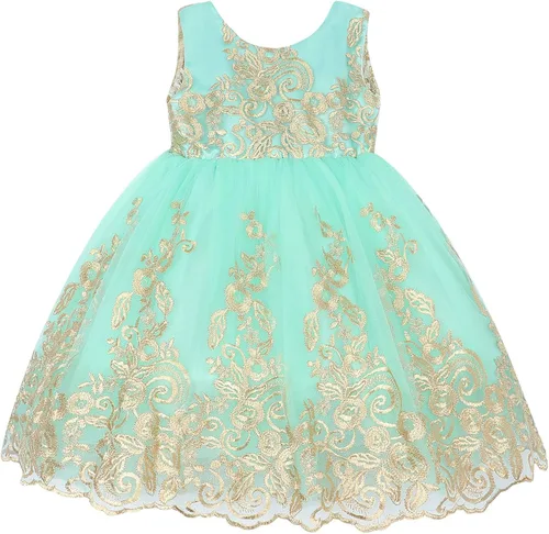 Vista 3 de Kantenia Vestido de fiesta para niñas vestido de princesa con flores bordado elegante vestido de graduación vestido de dama de honor para boda