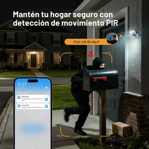 Vista 9 de Cámaras 2K para seguridad del hogar, interior/exterior para monitoreo de bebés/ancianos/mascotas con aplicación de teléfono, Plug & Play, visión