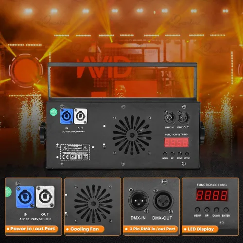 Vista 5 de Dreamland 200W LED Etapa Blinder, luz blanca fresca y cálida LED par luces COB, luces de la audiencia de la etapa con DMX/control automático