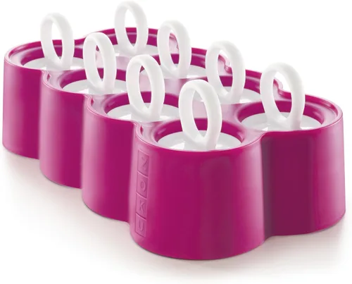Vista 4 de ZOKU Moldes para anillos – 8 moldes de silicona para paletas con palitos de anillo reutilizables, hace que las paletas de hielo en forma de gemas