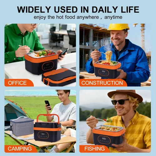 Vista 7 de Lonchera eléctrica inalámbrica para adultos, lonchera recargable de 16000 mAh, contenedor de 1.5 litros para exteriores, trabajo, oficina