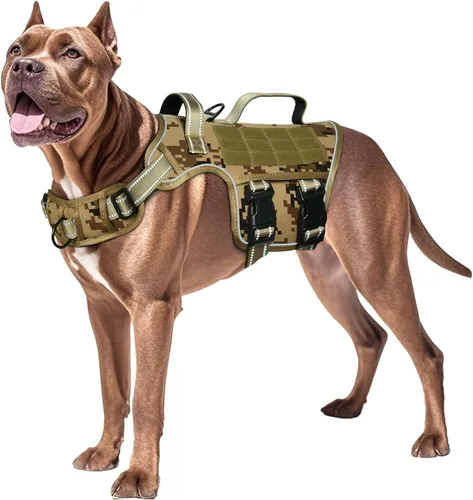 Vista 21 de Arnés para perro pequeño, arnés táctico resistente sin tirones, sin estrangulamiento, chaleco para mascotas fácil de poner y quitar con sistema