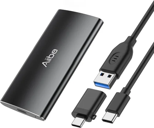 Vista 7 de Aiibe Disco Duro Externo SSD 256GB Disco Duro Externo USB C SSD Portátil, Hasta 500MB/s, USB 3.1, Disco Duro de Estado Sólido Externo 256GB