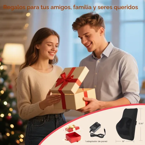 Vista 8 de Masajeador de Espalda con Calor, Masajeador de Espalda y Cuello para Alivio del Dolor de Tejido Profundo, Almohada de Masaje de Amasamiento 3D