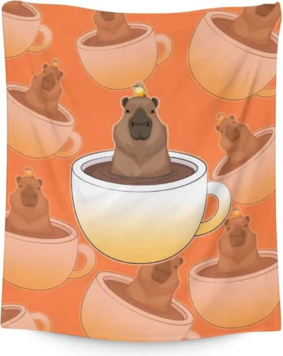 Vista 8 de Capybara - Manta de regalo de 30 x 40 pulgadas, manta de franela de felpa suave y cálida para sofá, cama y sofá