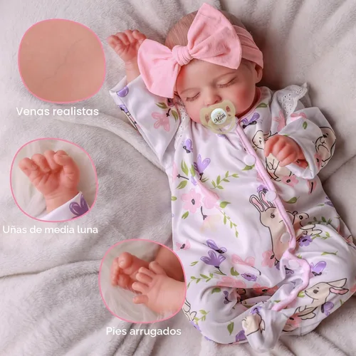 Vista 5 de BABESIDE - Muñecas de bebé Reborn de 20 pulgadas, muñeca realista con juego Rosa claro