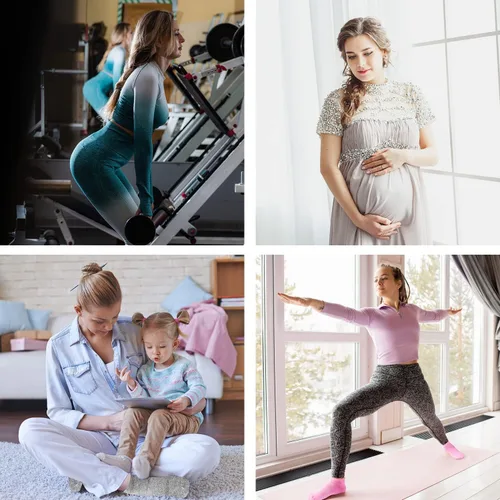Vista 7 de UTTPLL Calcetines de agarre para mujeres y hombres, calcetines antideslizantes de pilates, calcetines de yoga acolchados para hospital, calcetines