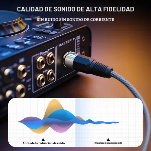 Vista 5 de Cable XLR KINXIYU 3 pies, cable de micrófono 3 Pin Nylong trenzado balanceado XLR macho a hembra, cables de parche de micrófono de servicio pesado