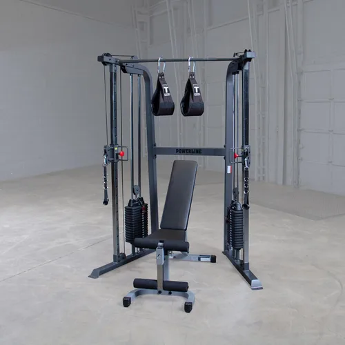 Vista 8 de Body-Solid Powerline - Máquina de ejercicios cruzados para gimnasio doméstico y comercial, centro de entrenamiento funcional con pila de pesas