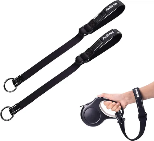 Vista 17 de PetBonus Correa corta para perro, correa de seguridad para correa retráctil para perro, diseño reflectante y mango acolchado suave ajustable, capa