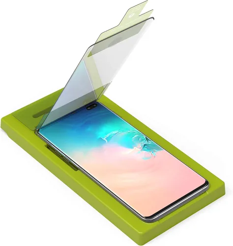 Vista 2 de PureGear Protector de pantalla de vidrio templado para Samsung Galaxy S10+ con sensor de huellas dactilares, bandeja de autoalineación, precisión
