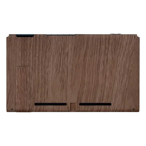 Vista 7 de eXtremeRate Wood Grain Soft Touch Grip Faceplate Backplate DIY Replacement Housing Shell Case for Nintendo Switch Console with Kickstand JoyCon