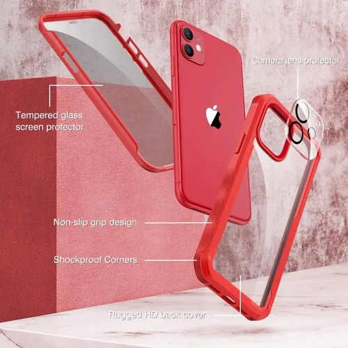 Vista 28 de CENHUFO Funda de privacidad para iPhone 11 Pro, funda de cuerpo completo con protector de pantalla de privacidad de vidrio templado 9H integrado