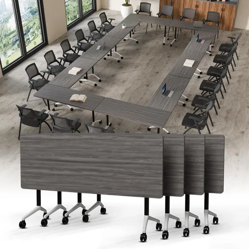 Vista 23 de Mesa de conferencias plegable, mesa de sala de conferencias con ruedas, mesa de conferencias plegable modular, mesas de reuniones de entrenamiento