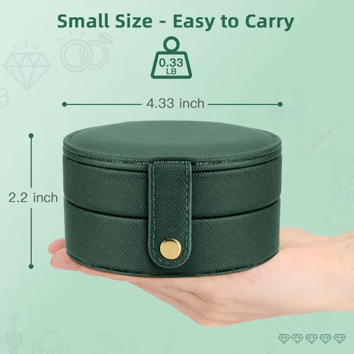 Vista 2 de RASIEYA Organizador de joyas de viaje, elegante y pequeño joyero de viaje para mujeres y niñas, accesorios esenciales de viaje, regalo ideal