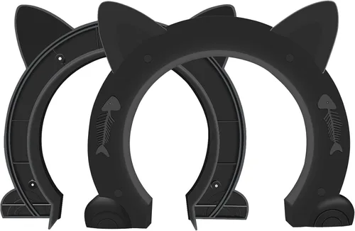 Vista 5 de Puerta interior para gatos, caja de arena oculta para mascotas, puerta para mascotas para gatos de hasta 25 libras, apertura de paso de 8.46 x 7.87