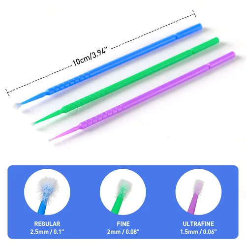 Vista 2 de JMU 400pcs cepillos micro dentales de los aplicadores superfinos, microswabs disponibles Microswabs desechables con punta flexible para cuidado