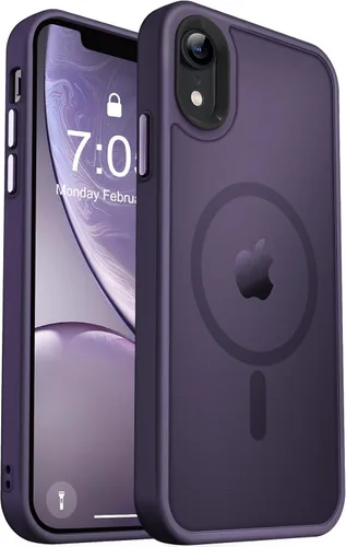 Vista 180 de MOCCA - Funda magnética resistente para iPhone XR de 6.1 pulgadas, compatible con MagSafe, funda con protección contra caídas de grado militar