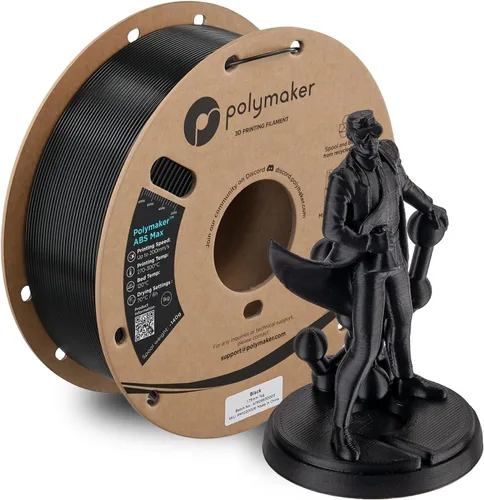 Vista 22 de Polymaker Filamento ABS Pro para impresora 3D de 0.069 pulgadas, color negro, ABS de grado de ingeniería de 2.2 lbs con alta resistencia al calor