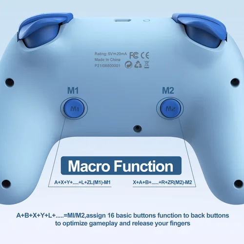 Vista 7 de PXN P50H Wireless Switch Pro Controller, Dual Shock Gamepad Joystick Support NFC Turbo, Macro, Gyro Axis, Wake-Up, Hall Effect Joysticks, for
