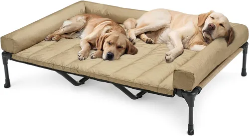 Vista 24 de Veehoo Cama Elevada Refrescante para Perro Añade Cojín Bolster Extraíble Impermeable Alfombrilla, Cuna Elevada para Mascotas con Malla Teslin