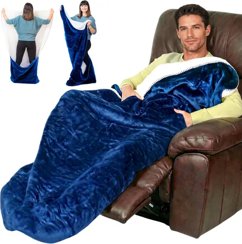Vista 12 de EzrAllora Manta premium con bolsillo para los pies, patente pendiente, regalo para jugadores para hombres que lo tienen todo, manta de televisión