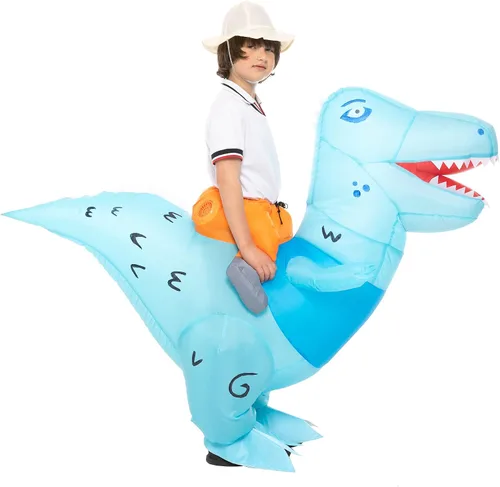 Vista 3 de IHGYT Inflatable Costume for Kids Blow up Dinosaur Costume for Boys and Girls Halloween Party Riding T Rex Out Outfits Kids