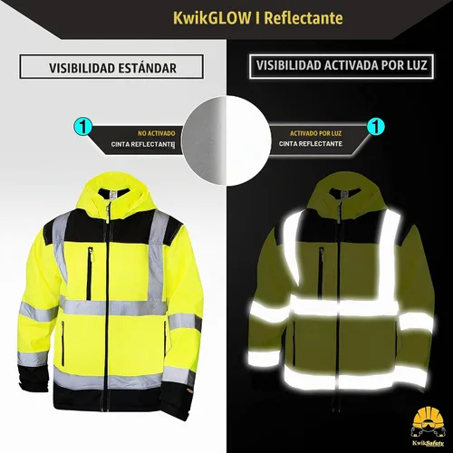 Vista 3 de KwikSafety - Charlotte, NC - Chaqueta de seguridad Softshell AGENT & GALAXY [Diseño Base y Edición Limitada] Clase 3 ANSI Testada OSHA