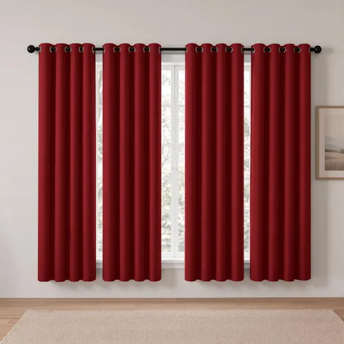 Vista 51 de Cortinas de oscurecimiento de habitación de 45 pulgadas de largo para dormitorio y sala de estar, cortinas térmicas aislantes con ojales