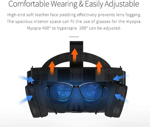 Vista 8 de Virtual Reality Headset VR headsets w Remote for iPhone Android PC Phone for iPhone 13 12 11 Pro X S R Max Samsung 3D VR Set para Gafas de Realidad
