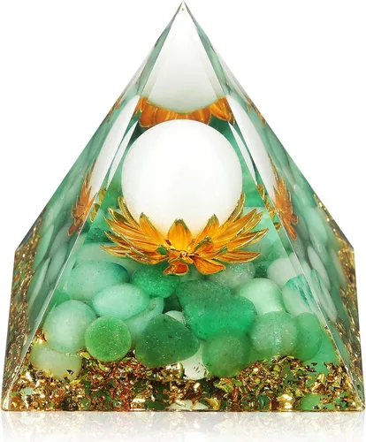 Vista 8 de Hopeseed Pirámide de cristal de orgón para energía positiva, flor de la vida, cristales curativos de amatista de orgonita pirámide para reducir
