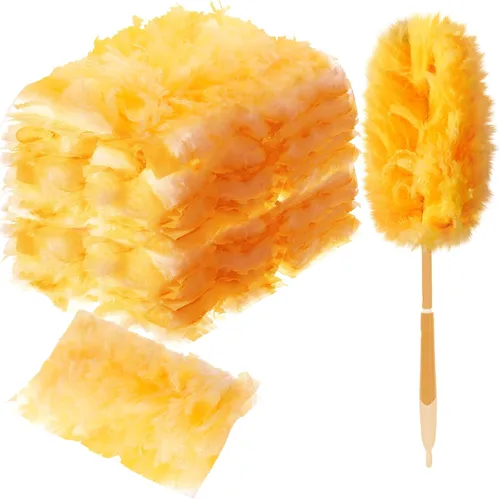 Vista 20 de Vesici 50 piezas de repuesto de plumero compatibles con Swiffer Dusters, repuesto desechable a granel grueso con 1 mango resistente para limpieza