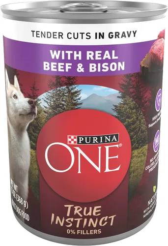 Vista 21 de Purina ONE Alimento húmedo para perros con alto contenido de proteínas True Instinct Cortes tiernos en salsa de comida para perros con carne de res