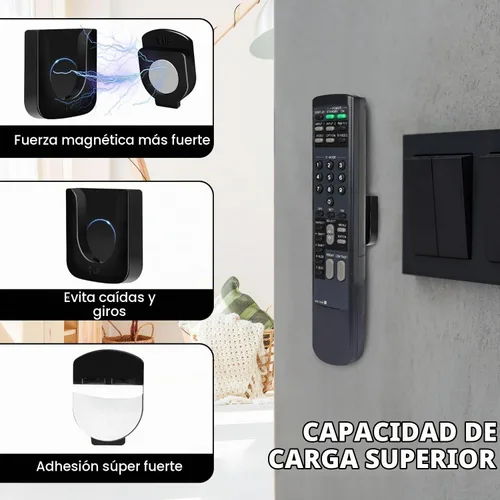 Vista 5 de Soporte magnético para control remoto de 4 piezas, autoadhesivo, adecuado para la parte trasera de TV, así como para ventilador de TV y controles