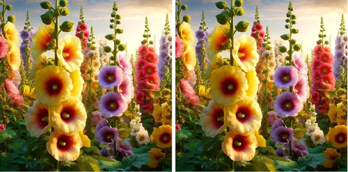 Vista 7 de Semillas Mezcla de Semillas de Malvarrosa Malva 30+ Semillas para Plantar Flores Perennes Vistosas Mezcla Multicolor